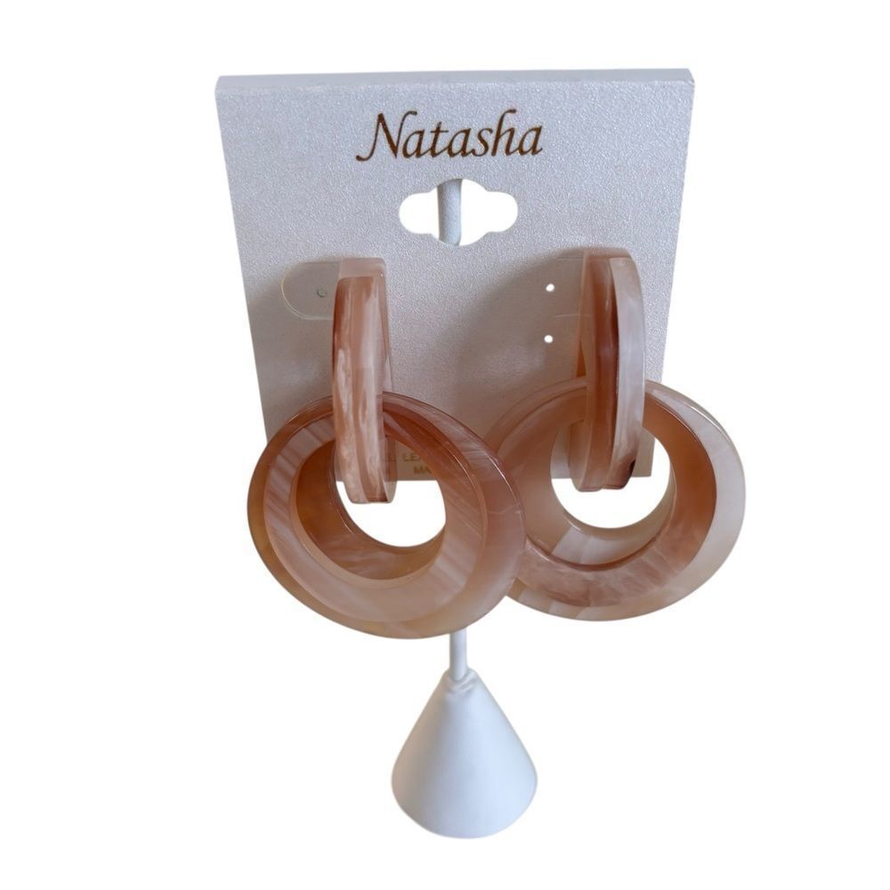 Tan & Creme Lightweight Layered Hoops.